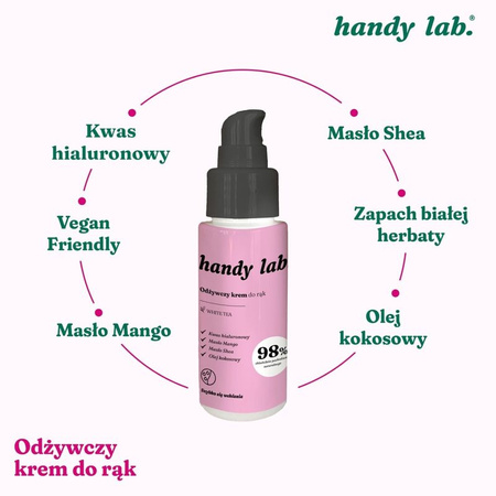 handy lab. Odżywczy krem do rąk White Tea, 50ml