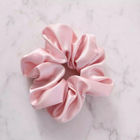SLAAP Jedwabna gumka do włosów scrunchie pudrowy róż