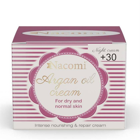 Nacomi Krem arganowy 30+ na noc z kwasem hialuronowym 50 ml