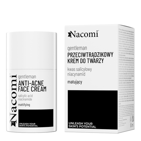 Nacomi Matujący Krem do skóry trądzikowej z kwasem salicylowym, niacynamidem i ekstraktem z sosny nordyckiej 50 ml