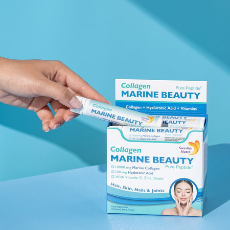 Swedish Nutra Marine Beauty Shots 10 000 mg Kolagen w shotach, 20 szt x 25 ml