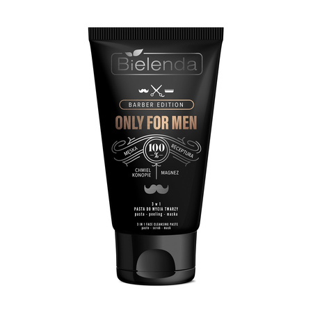 Bielenda ONLY FOR MEN - BARBER EDITION Pasta do mycia twarzy 3w1 pasta-peeling-maska 150 g