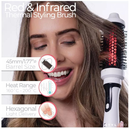 STYLPRO Red & Infrared Thermal Brush, szczotka termiczna do stylizacji włosów, 142 diody LED