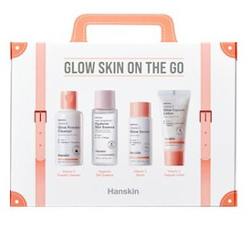 Hanskin Glow Skin On The Go Zestaw podróżny do pielęgnacji skóry - efekt rozświetlenia