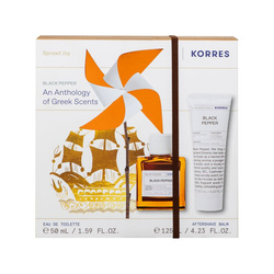 Korres Zestaw Black Pepper - Woda toaletowa dla mężczyzn & Balsam po goleniu