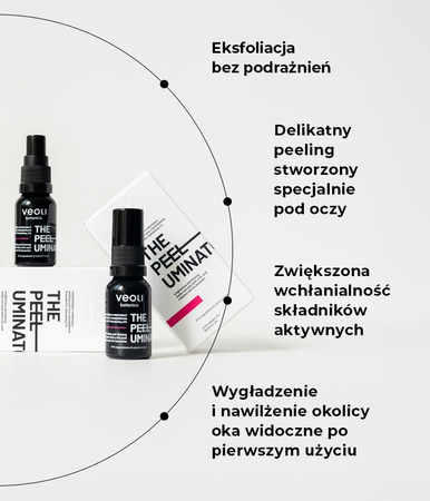 Veoli Botanica THE PEELUMINATOR Rozświetlająco-napinający peeling pod oczy, 15 ml