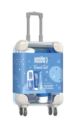 HISKIN SMILE MORE DENTAL TRAVEL SIZE SET Walizka, płyn do płukania 60ml+pasta 30ml+szczoteczka składana