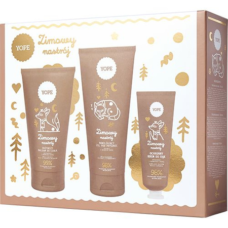 YOPE Zestaw Zimowy nastrój Balsam do ciała + Żel pod prysznic + Krem do rąk