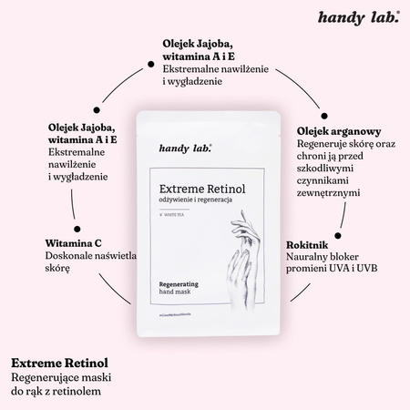 handy lab. Extreme Retinol maska na dłonie w rękawiczkach, 1 para