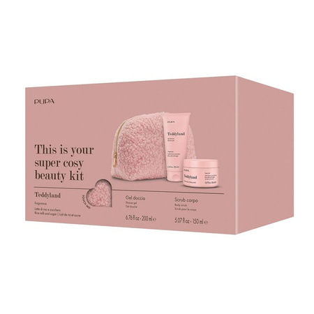 PUPA Milano TEDDYLAND Zestaw Żel pod prysznic + peeling do ciała 001 Rice Milk and Sugar