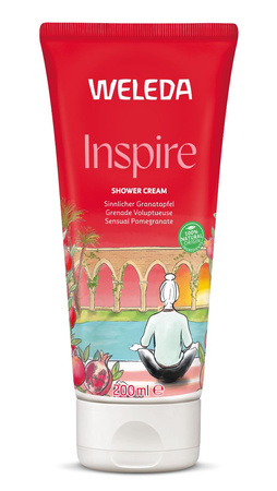 WELEDA Inspire, kremowy płyn pod prysznic z granatem, 200 ml