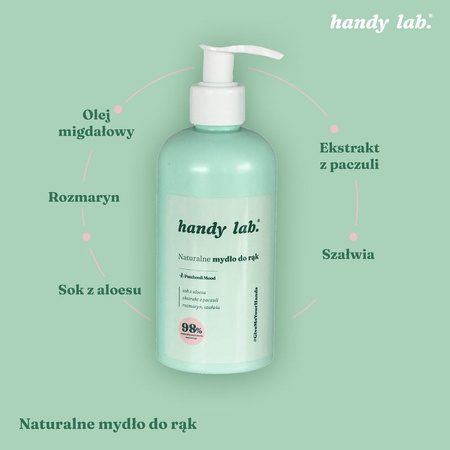 handy lab. naturalne mydło do rąk Patchouli, 250 ml