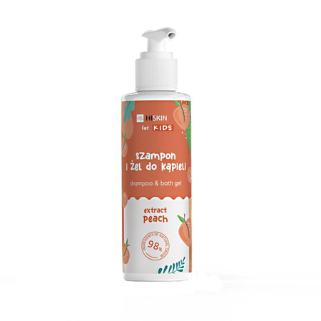 HISKIN KIDS Szampon & Żel do mycia ciała 2w1 z ekstraktem brzoskwini i papai, 280 ml