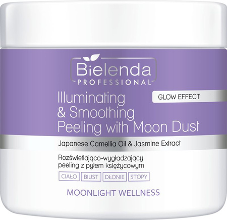 Bielenda Professional Moonlight Wellnese Rozświetlająco-wygładzający peeling z pyłem księżycowym, 550 g