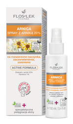 Floslek Spray z arniką 20% active formula na rozszerzone naczynka, zaczerwienienia, zasinienia 100 ml