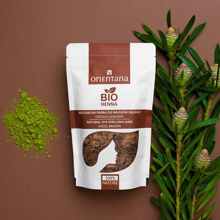 Orientana BIO Henna Naturalna farba do włosów długich Orzech Laskowy