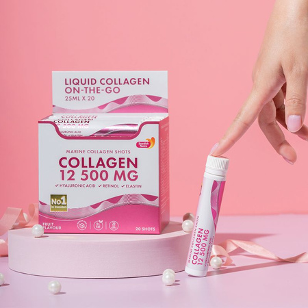 Swedish Nutra Marine Collagen 12 500 mg Shots Kolagen morski w shotach, 20 szt x 25 ml