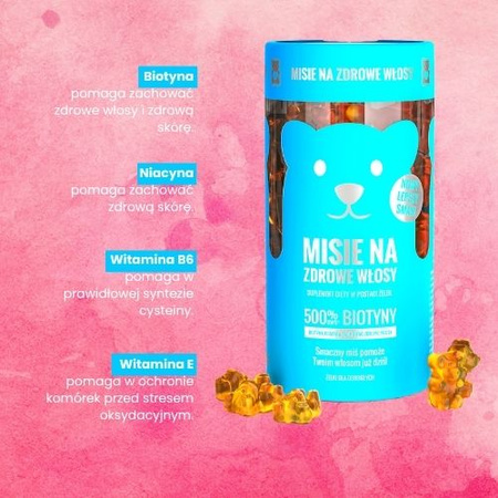 Nobel Health Misie na włosy 60 żelek