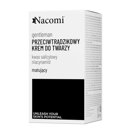 Nacomi Matujący Krem do skóry trądzikowej z kwasem salicylowym, niacynamidem i ekstraktem z sosny nordyckiej 50 ml