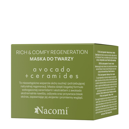 Nacomi Rich&comfy regeneration - Maseczka do twarzy Awokado 40 ml