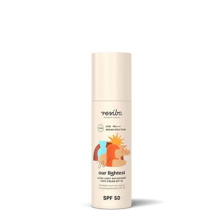 Resibo Our Lightest ultralekki krem do twarzy z antyoksydantami SPF50, 50 ml