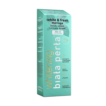 Biała Perła White & Fresh Moringa Ziołowa pasta do zębów 75 ml