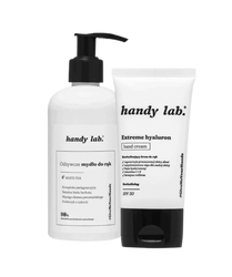 handy lab. Duet idealny: odżywcze mydło i krem do dłoni z kwasem hialuronowym i SPF30