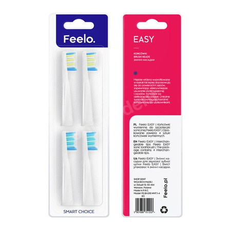 FEELO EASY końcówki do szczoteczki sonicznej EASY, 4 szt.