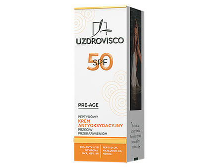 Uzdrovisco Pre-Age, SPF 50 peptydowy krem antyoksydacyjny przeciw przebarwieniom