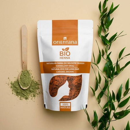 Orientana BIO Henna Naturalna farba do włosów długich Karmelowy Brąz
