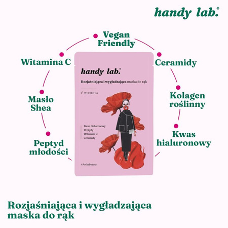 handy lab. White Tea maska na dłonie w rękawiczkach, 1 para