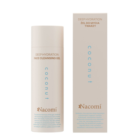 Nacomi Deep hydration Żel do mycia twarzy Coconut 140 ml