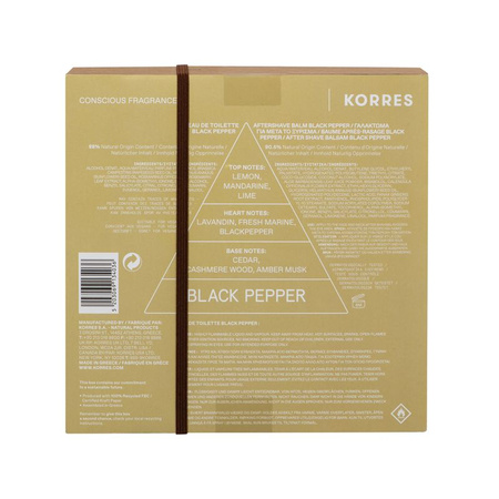 Korres Zestaw Black Pepper - Woda toaletowa dla mężczyzn & Balsam po goleniu
