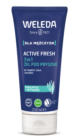 WELEDA Active Fresh 3 in 1 żel pod prysznic dla mężczyzn, 200 ml