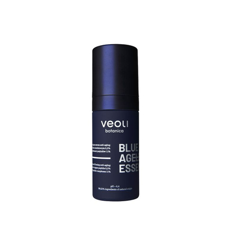 Veoli  Botanica BLUE AGELESS ESSENCE Wypełniająco-ujędrniające serum anti-aging z czystym peptydem miedziowym 0,5% i kompleksami peptydów 11% 30ml