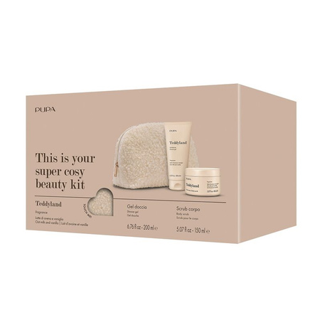 PUPA Milano TEDDYLAND Zestaw Żel pod prysznic + peeling do ciała 002 Oat Milk and Vanilla