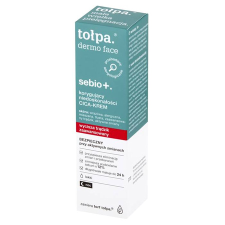 Tołpa Dermo Face Sebio+ korygujący niedoskonałości CICA - KREM lekki, NOC 40 ml