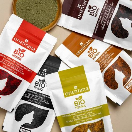 Orientana BIO Henna Naturlana farba do włosów krótkich Gorzka Czekolada