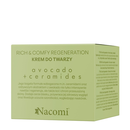 Nacomi Rich&comfy regeneration - Krem do twarzy  Awokado 40 ml