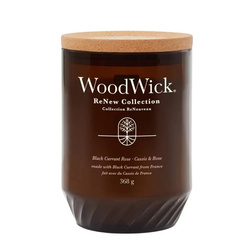 Woodwick RENEW - BLACK CURRANT & ROSE - świeca duża 368 g