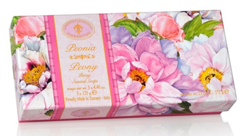 Fiorentino Zestaw 3 naturalnych mydeł włoskich o zapachu Peonii