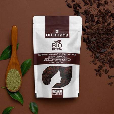 Orientana BIO Henna Naturlana farba do włosów krótkich Gorzka Czekolada