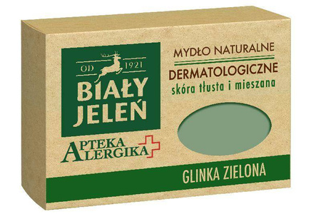 Apteka Alergika mydło naturalne dermatologiczne do skóry tłustej i mieszanej Glinka Zielona 125g